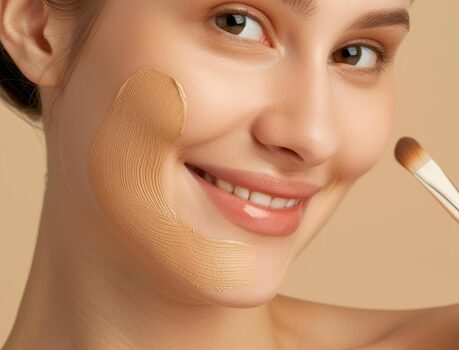 woman-applying-dry-cosmetic-tonal-